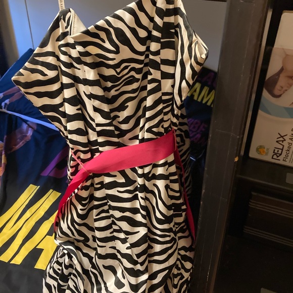 zebra print dress with pink belt Youngland Girls Zebra Print Dress Lightly Used size 4T